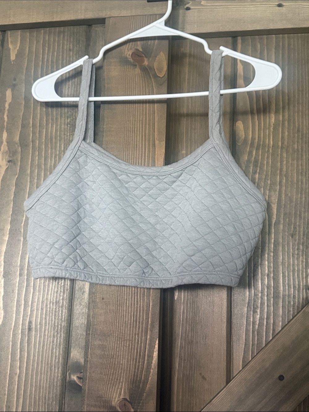 Quilted Seamless Crop Top - Gray